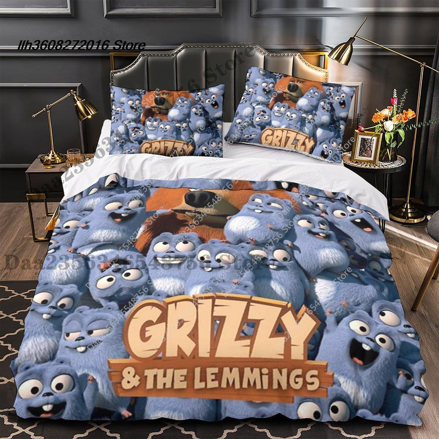 Grizzy And The Lemmings Bettwäscheset für Einzelbetten, 3-teiliges Bettbezugset, B/H: 135 x 200 cm - Bild 1