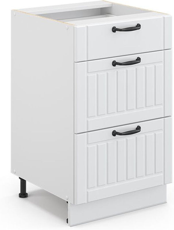 Vicco Küchenunterschrank Fame-Line Landhaus Weiß, Breite: 50 cm - Bild 1