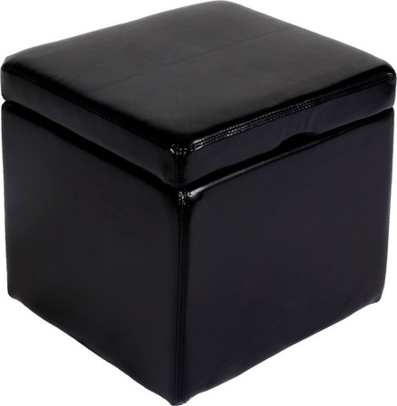 MCW Sitzhocker Carrara Aufbewahrungsbox aus Leder und Kunstleder mit Deckel, Schwarz, B/T/H: 45 x 44 x 44 cm