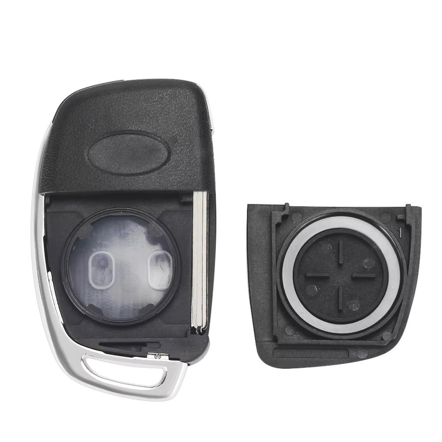 KEYYOU 10er Set Flip Fernbedienung Auto Schlüssel Gehäuse in Schwarz für Hyundai Solaris ix35 ix45 Elantra Santa Fe HB20 Verna mit HY15/HY20/TOY40 Klinge - Bild 2