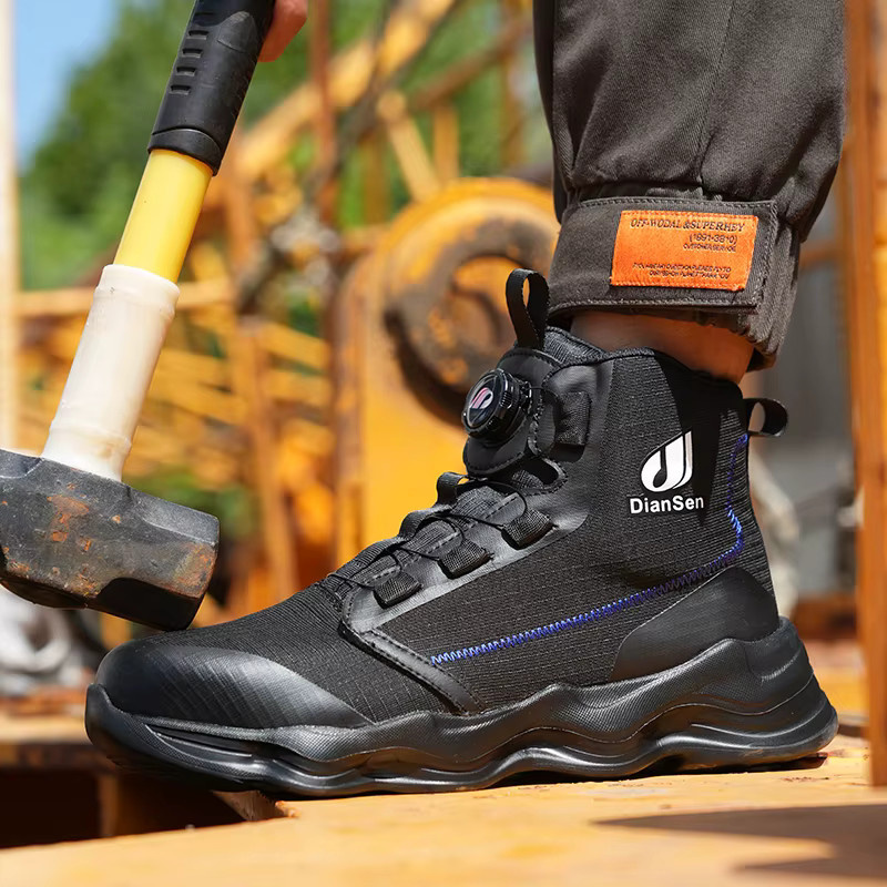 Kankeirr Herren Sicherheitsschuhe High Top Arbeitsschuhe mit Stahlkappe in Schwarz - Bild 2