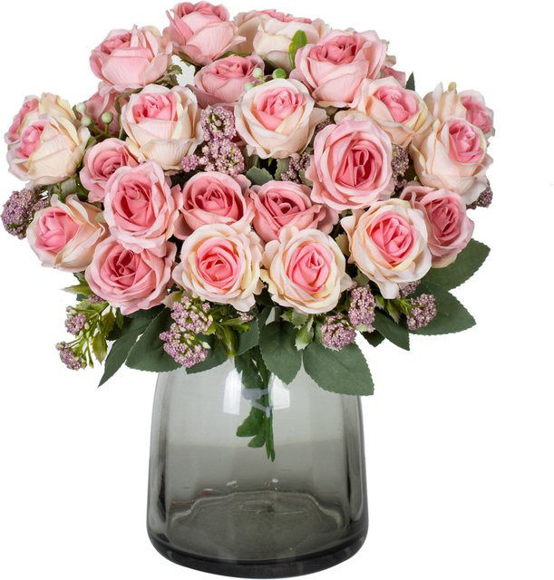 Yusheng Künstliche Seidenrosen Bouquet für Tischdekoration und Hochzeiten - Bild 1