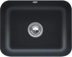 Villeroy & Boch Unterbauspüle Cisterna in Pure Black mit Ablaufgarnitur und Handbetätigung, Breite: 60 cm - Bild 1