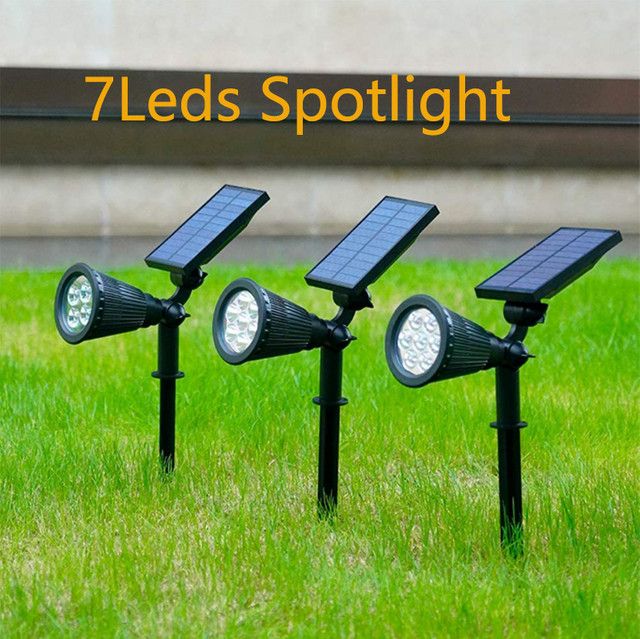 DOUWENXI Solar LED Gartenleuchte mit 7 LEDs wasserdichte Outdoor Beleuchtung für Terrasse und Gehweg - Bild 1