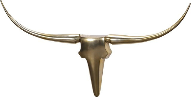 Wanddeko Geweih Bull aus Aluminium von KADIMA DESIGN in Gold, B/T/H: 125 x 10 x 60 cm - Bild 1