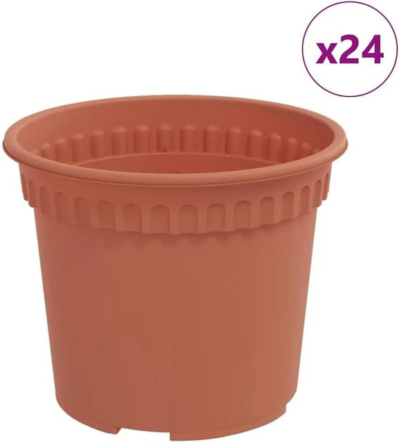 Set aus 24 runden Blumentöpfen von vidaXL in Ziegelrot aus Kunststoff, Durchmesser: 12,5 cm, Höhe: 10 cm - Bild 1
