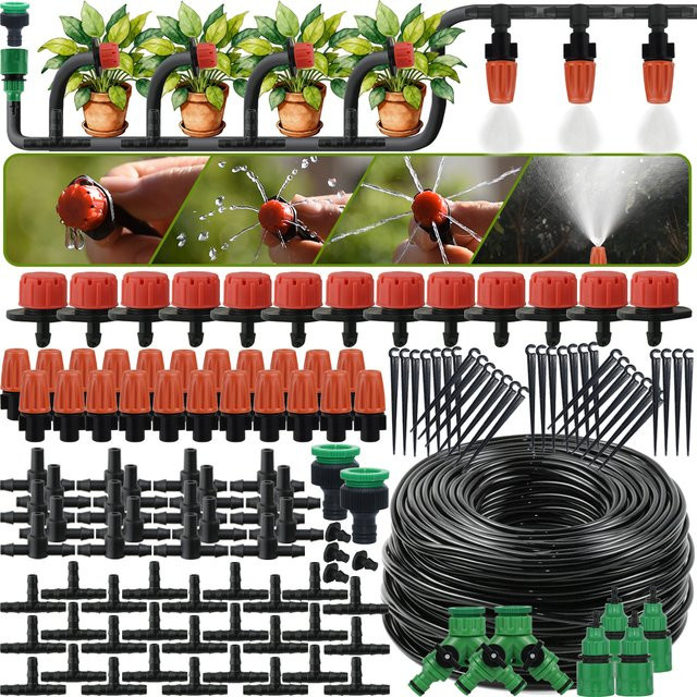 KESLA Garten-Tropfbewässerungssystem mit 1/4 Zoll Schlauch, verstellbaren Tropfern und Nebeldüsen für wassersparende Bonsai-Bewässerung - Bild 1