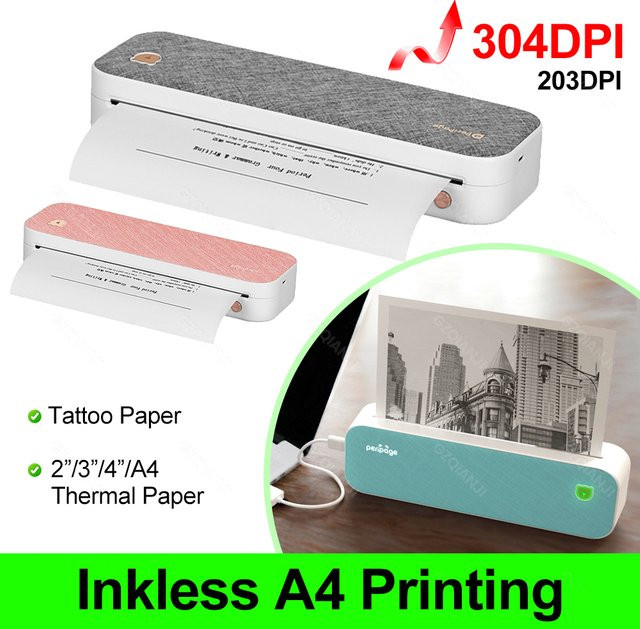 Peripage A40 Tragbarer A4-Minidrucker mit Bluetooth und Tintenfreier Thermotechnik - Bild 1