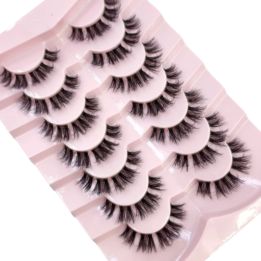 5D Wispy Kunstwimpern, 7 Paar, Schwarz, natürlicher Look - Bild 2