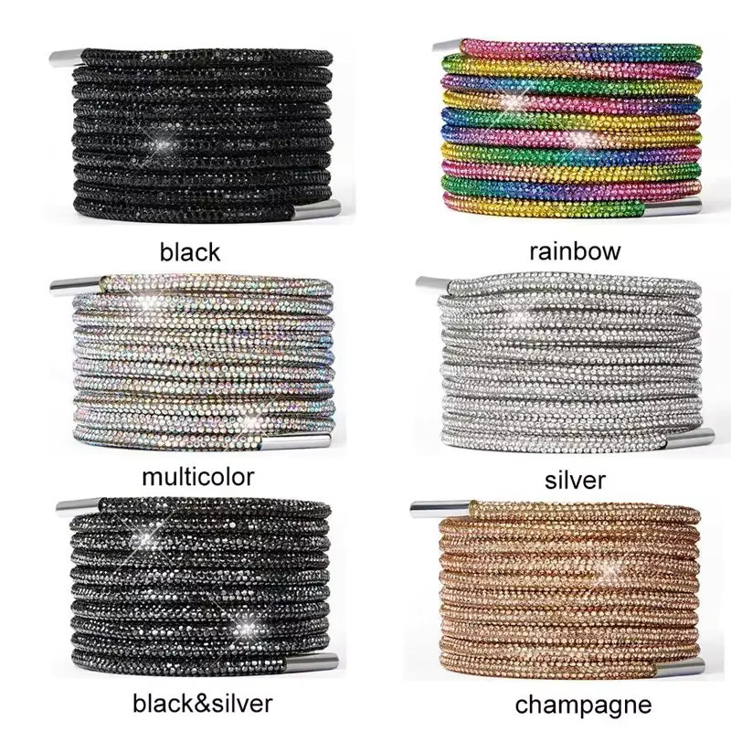 SMATLELF Schnürsenkel Regenbogen, Strass, Runde Schnürsenkel, Unisex - Bild 3