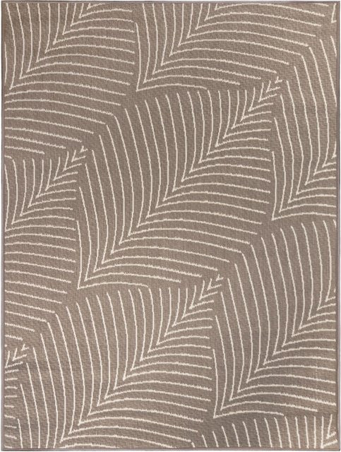 Primaflor In- & Outdoor Teppich Reverso Leaves in Taupe, Reversibel, pflegeleicht und fußbodenheizunggeeignet, B: 160 cm, T: 220 cm - Bild 1