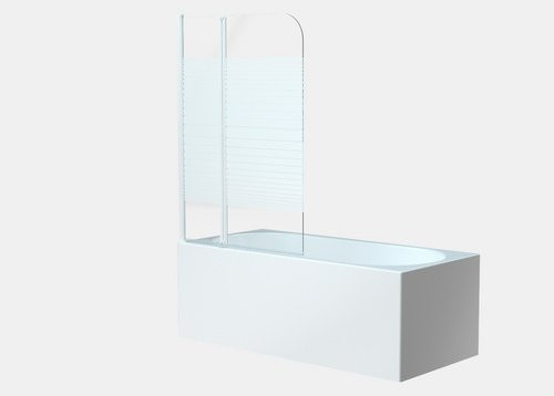 Aurlane Badewannenfaltwand White Elegance, 2-teilig, Weiß, B: 100 cm, H: 140 cm - Bild 3