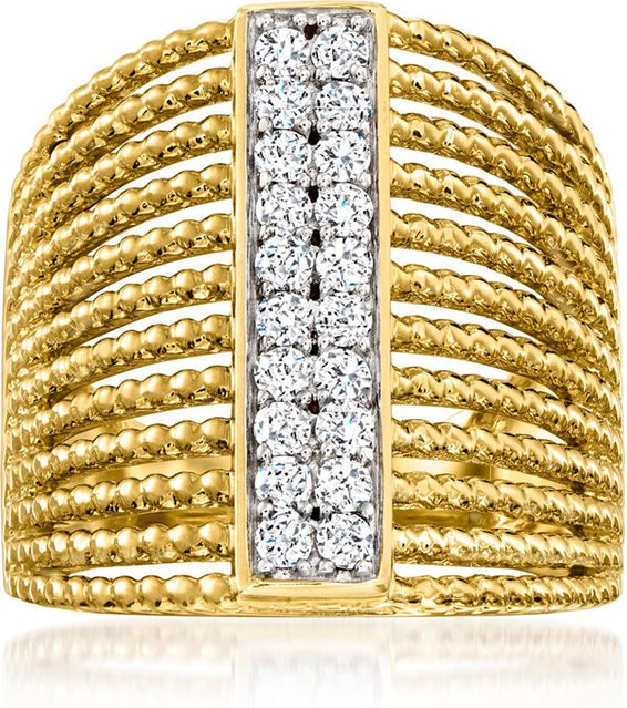 YoYo Ring, Messing, Gold, Zirkonia, Unisex, Vintage-Stil - Bild 1