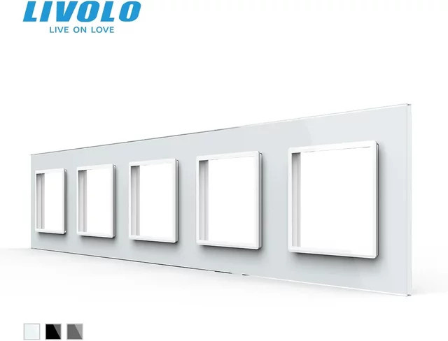 Livolo Luxus Steckdoseneinsatz aus gehärtetem Sicherheitsglas in Weiß, B/H: 364 x 80 mm - Bild 1