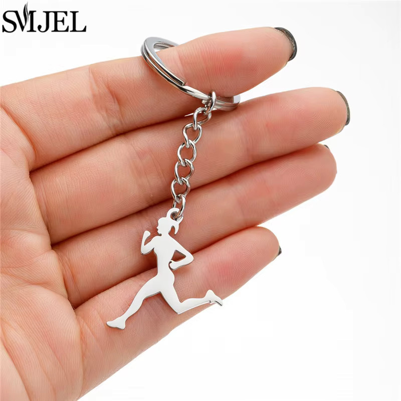 SMJEL Anhänger Laufende Mädchen, Edelstahl, Silber, Unisex - Bild 2