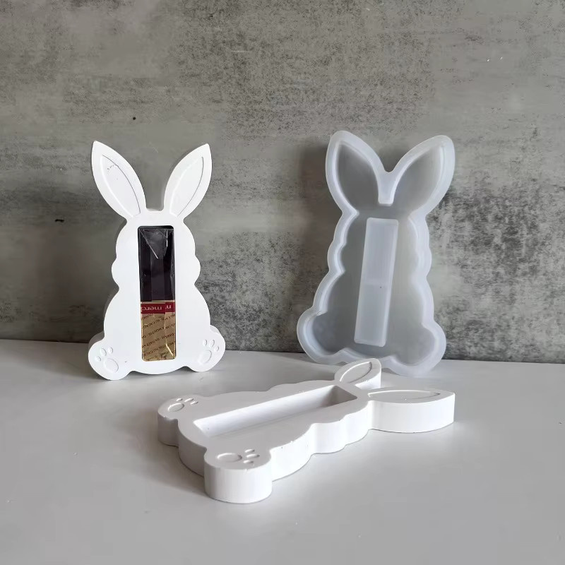 Silikonform Osterhase für Schokoladenhalterung und DIY-Gussarbeiten in Weiß - Bild 2