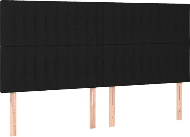 vidaXL LED Kopfteil Schwarz mit USB-Ladeport und integrierter Beleuchtung, Stoff, B: 180 cm, T: 5 cm, H: 118-128 cm - Bild 1