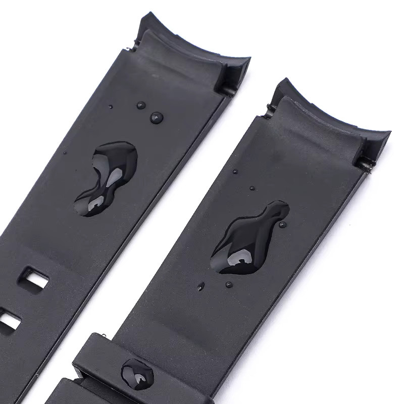 olevo Uhrenarmband, Silikon, Schwarz, 20 mm, Unisex - Bild 1