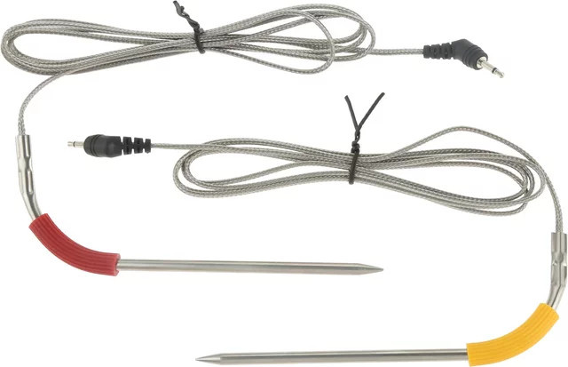 2er-Set Weber BBQ Grill Temperatur-Sonden aus Edelstahl mit Clip-Halter für iGrill 2, 3, Mini und iGrill Pro Serien in Rot und Gelb - Bild 1