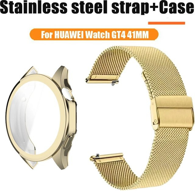 YIFILM Uhrenzubehör, Schutzhülle TPU, Milanese Strap Edelstahl, Gold, Unisex - Bild 1