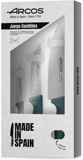 Arcoroc Niza Küchenmesser-Set 3-teilig in Silber mit Klingenlängen 110 mm, 150 mm und 200 mm - Bild 1
