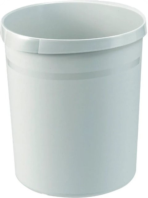 PROREGAL Klassischer Runder Papierkorb aus Kunststoff in Grau, Höhe: 35 cm, Durchmesser: 31,2 cm - Bild 1