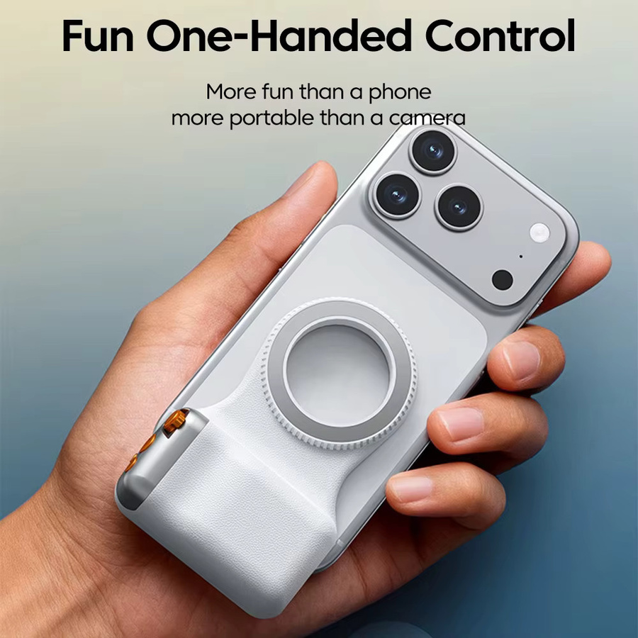 Kebidumei Magnetischer Handy-Kamera-Aufnahmegriff mit Fernbedienung in Weiß für iPhone und Android-Handys - Bild 3