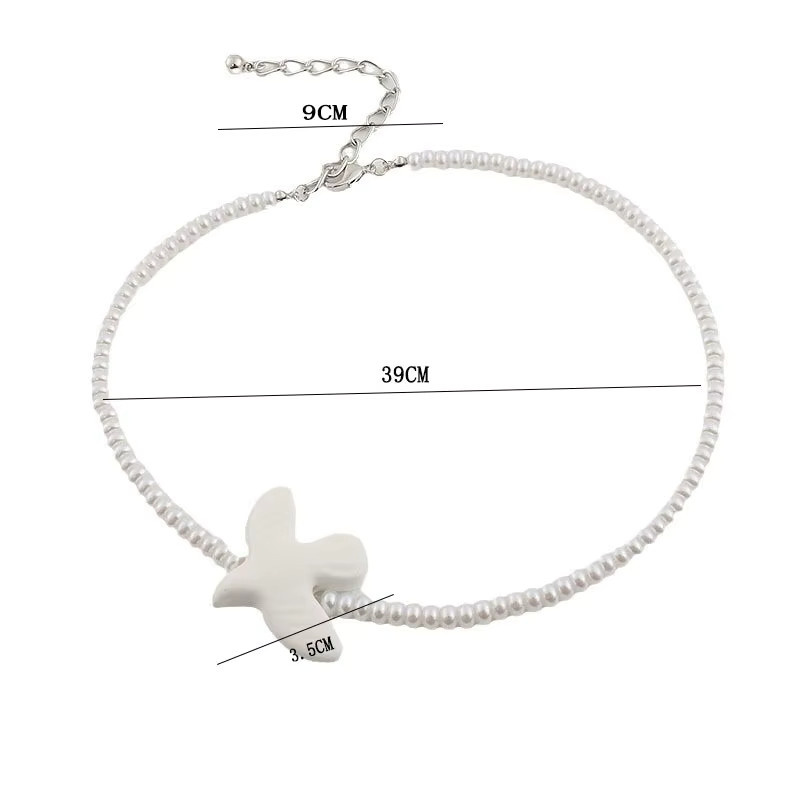 mimiyagu Choker Halskette, Perle, Weiß, Damen - Bild 5