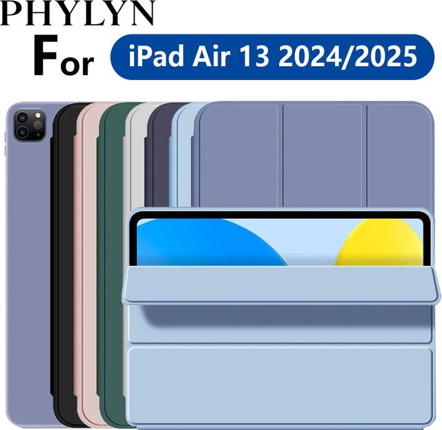 Chenxiaotong Dreifach gefaltete PU-Lederhülle für iPad Pro 12.9 (3./4./5./6. Generation) und iPad Air 13 M2 M3, Farbe: Lila - Bild 1