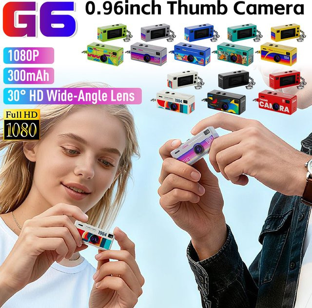 VAKIND G6 Daumen Schlüsselanhänger Mini Action Kamera mit 0,96 Zoll Display, 1080P Videorecorder in Grün - Bild 1
