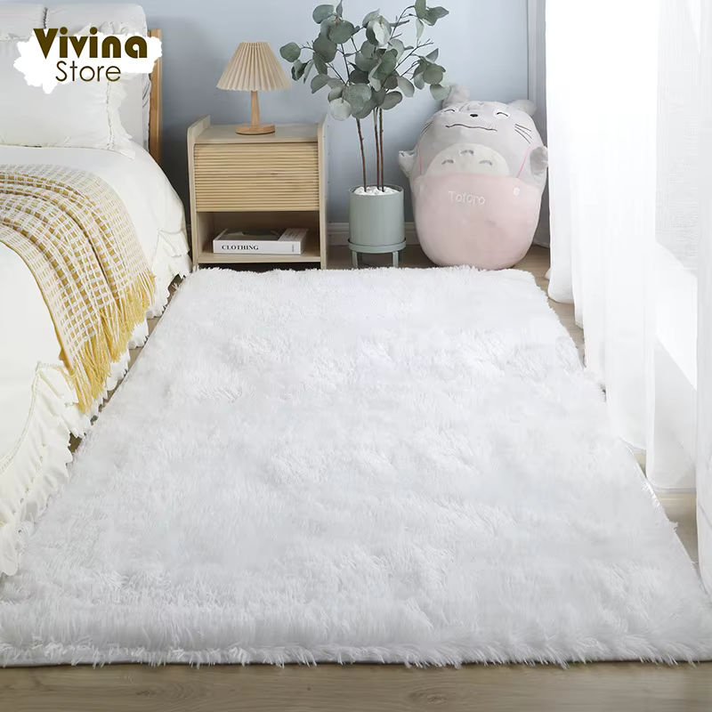 WESSD Plüschteppich für Schlafzimmer, weicher und flauschiger Teppich in Uni-Optik - Bild 4