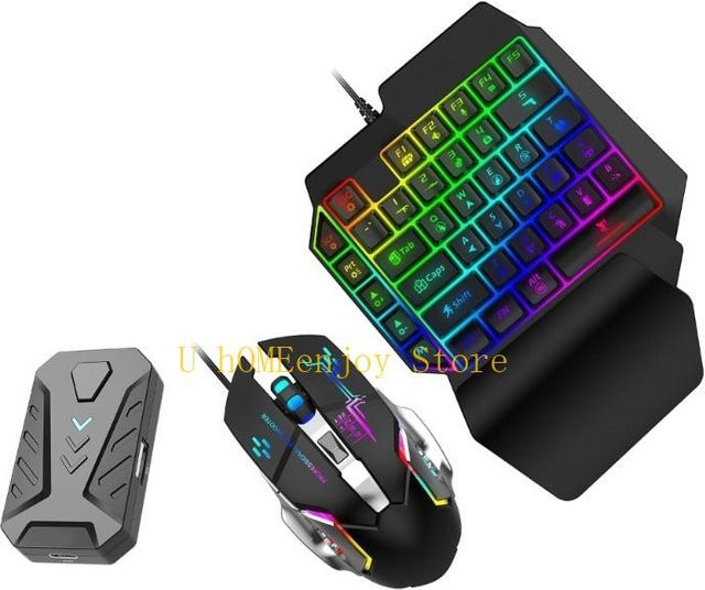 B0KF Gaming-Tastatur- und Mauskonverter mit Vibrationseffekt für Mobile Games in Schwarz - Bild 1