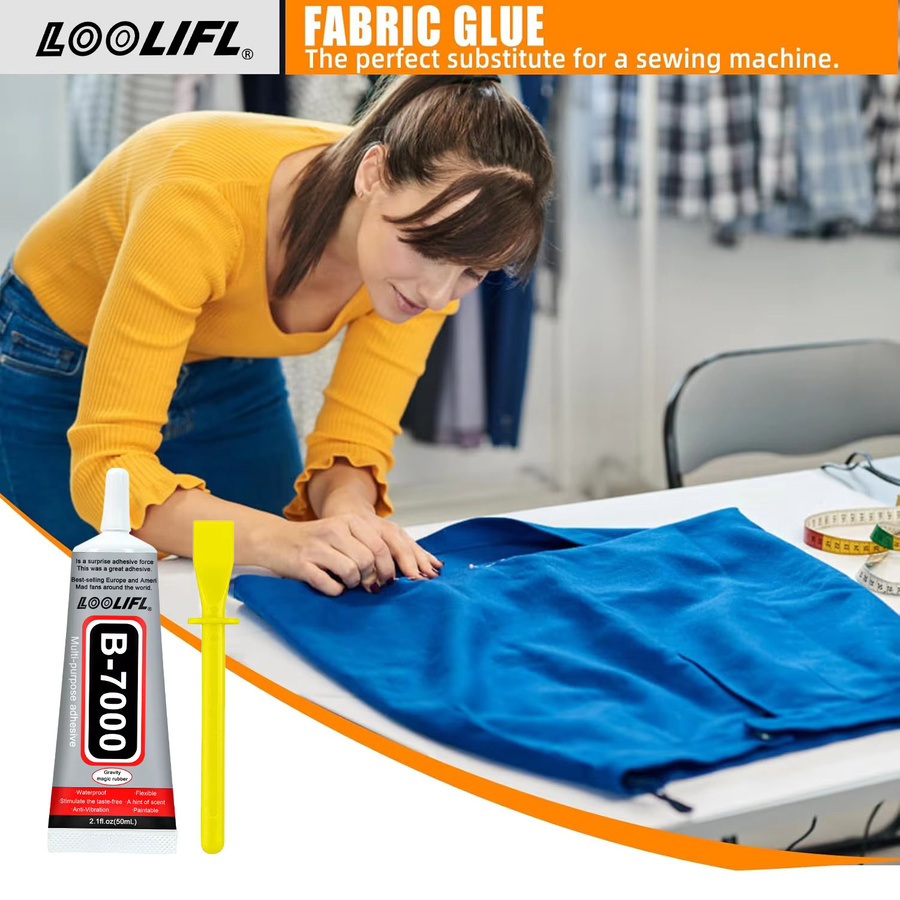 LOOLIFL Stoffkleber transparent, waschbarer Textilkleber zum Flicken von Kleidung, Denim, Leder und Stoff - Bild 5