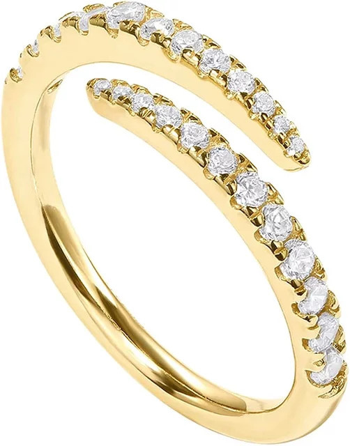 Huitan Öffnungsringe, Zirkonia, Gold, Damen - Bild 1