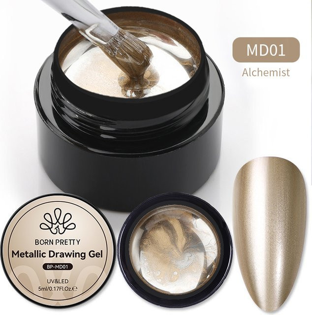 BORN PRETTY Gel Polish Gold Metallic, 5 ml - Bild 1