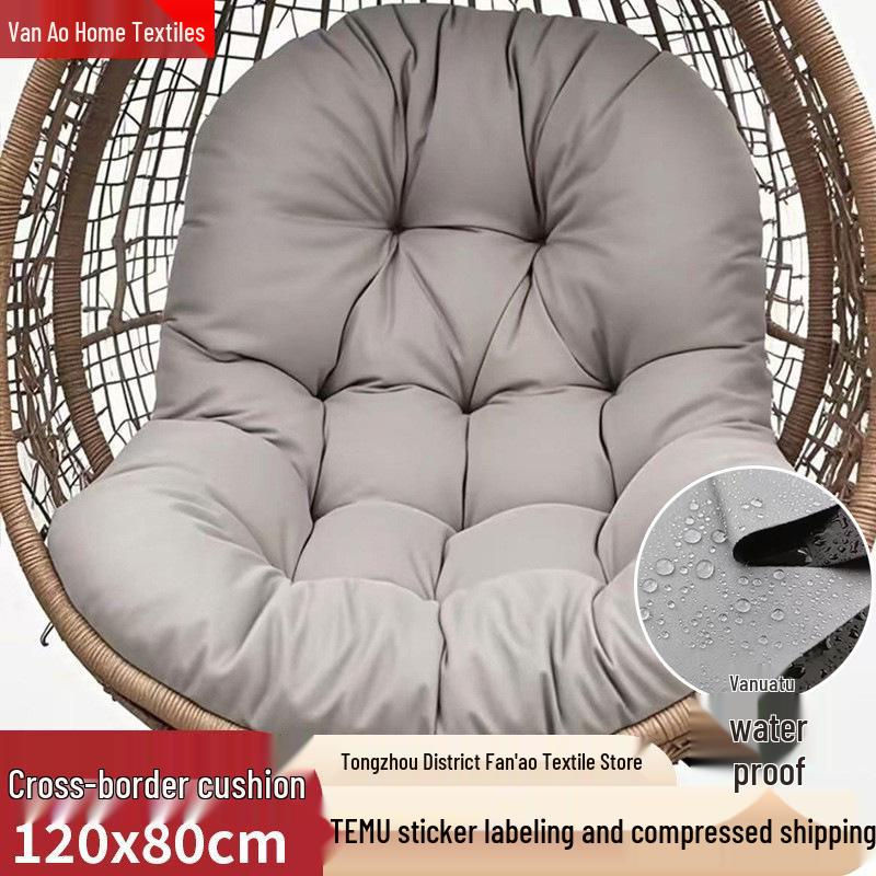 HomeHarmony Wasserdichtes Outdoor Hängekorb Sitz- und Rückenkissen für Schaukel und Liegestuhl, Farbe: Beige, B/H: 120 x 80 cm - Bild 4