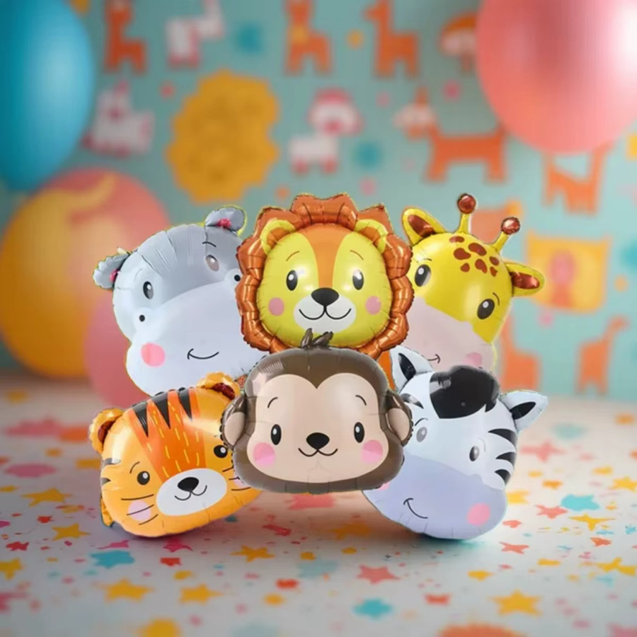 FENGRISE Cartoon Tier Folienballon für Helium, Mehrfarbig, Dschungel Safari Dekoration für Geburtstag oder Babyparty - Bild 2