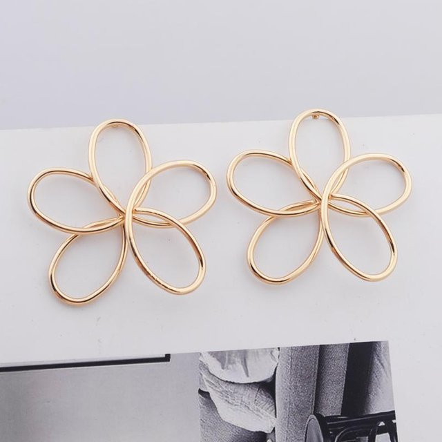Hängeohrringe Messing, Gold, Blume, Damen - Bild 1