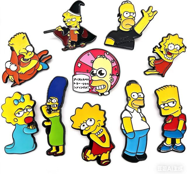 The Simpsons Broschen-Set, 5-teilig, Emaille, Bunt, Unisex - Bild 1