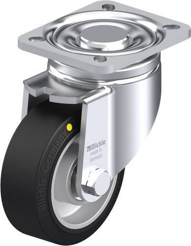 Blickle Lenkrolle LH-ALEV 100K-1-EL in Schwarz und Silber mit Schraubbefestigung, Rad-Durchmesser: 100 mm, Tragfähigkeit (max.): 200 kg - Bild 1
