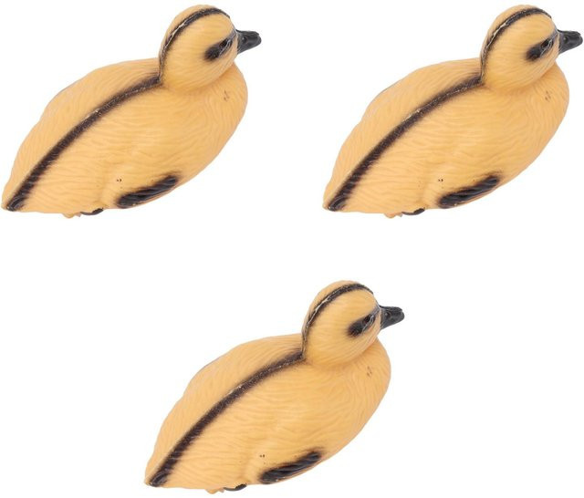 3 Stück schwimmende Entenküken von KaiSai in Gelb und Beige aus Kunststoff als realistische Teichdekoration für Garten und Schwimmbad - Bild 1