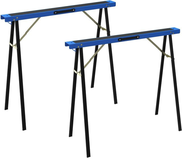 HOMCOM Sägebock aus Metall mit EVA in Blau und Schwarz, B/T/H: 36,5 x 99,5 x 78,5 cm - Bild 1