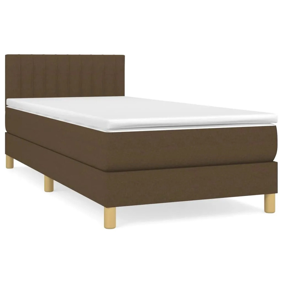 vidaXL Boxspringbett mit Matratze in Braun aus Stoff, B/T/H: 80 x 200 x 88 cm - Bild 2