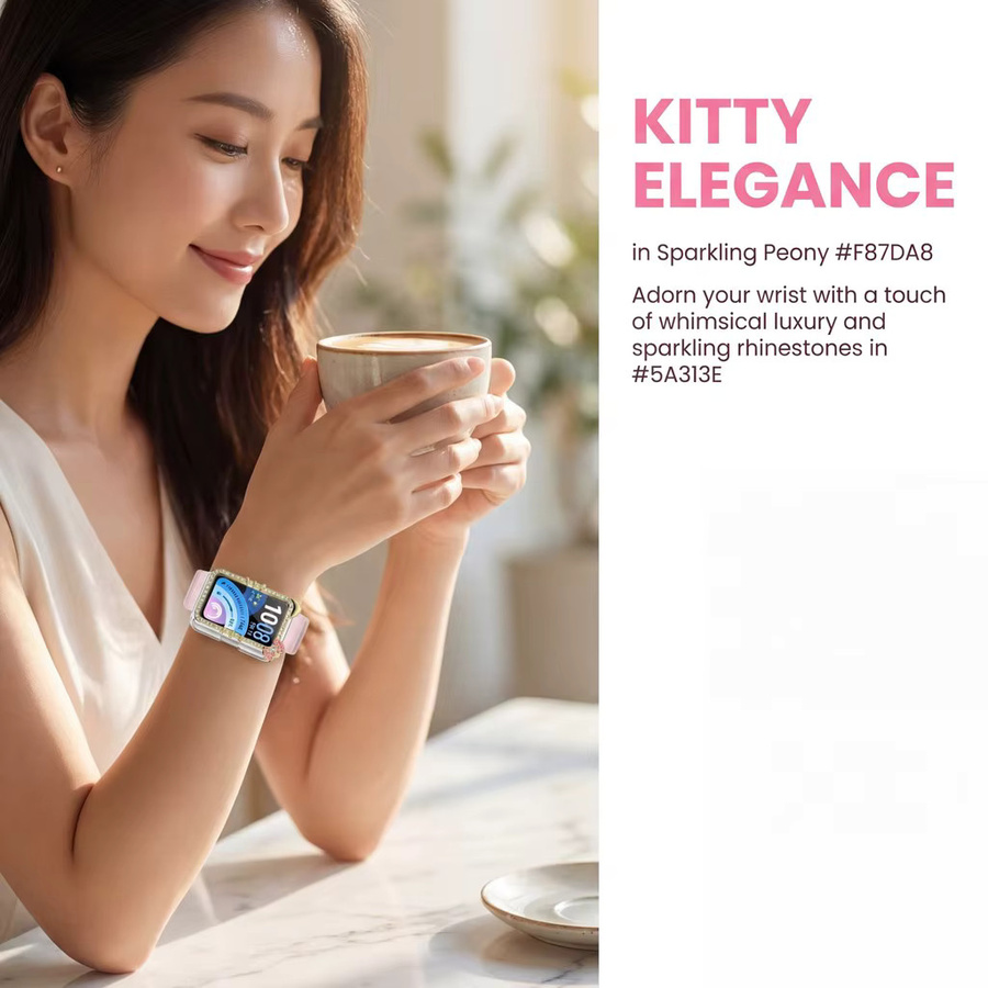 Huawei Watch Band 11 11Pro Schutzhülle, Pink, Diamant, Kristall - Bild 4