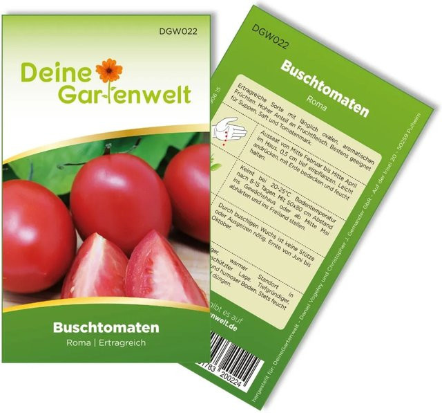 Deine Gartenwelt Buschtomate Roma Vf Gemüsesamen für Gewächshaus und Freiland - Bild 1