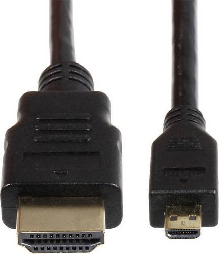 Joy-it K-1481 HDMI-Kabel für Raspberry Pi mit 1x HDMI-Stecker auf 1x Micro-HDMI-Stecker, Schwarz, Länge: 3,00 m - Bild 1