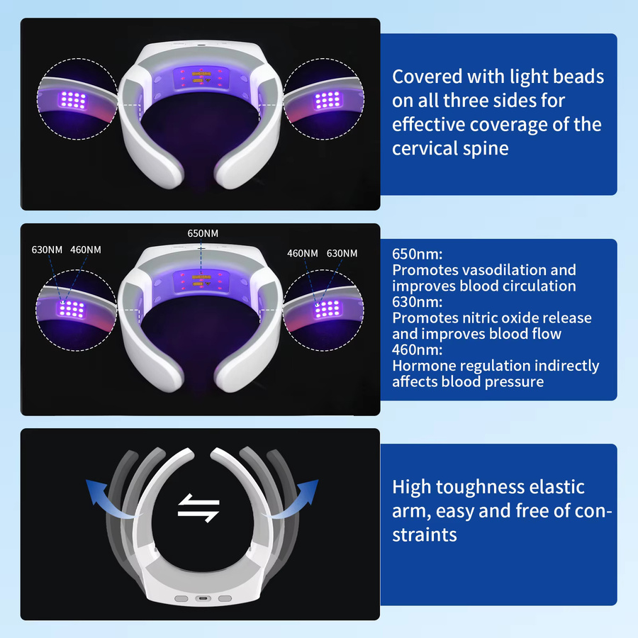 Hasocare Hals-Lasertherapiegerät in Weiß mit 650 nm Laserdioden und 1900 mAh Akku zur Unterstützung bei Blutdruck, Hyperviskosität und Hyperlipidämie - Bild 2