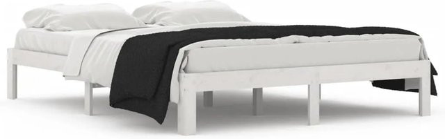 vidaXL Massivholzbett aus Kiefer in Weiß, Modernes Bettgestell für Erwachsene, B/T/H: 153,5 x 203,5 x 30,0 cm (für Matratze 150 x 200 cm) - Bild 1