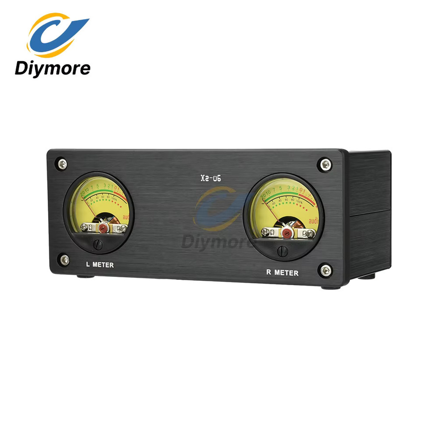 diymore VU Signalpegelmesser Audio VU Meter in Schwarz mit unabhängiger linker und rechter Kanalanzeige zur Echtzeit-Pegelüberwachung und einstellbarem Potentiometer - Bild 3
