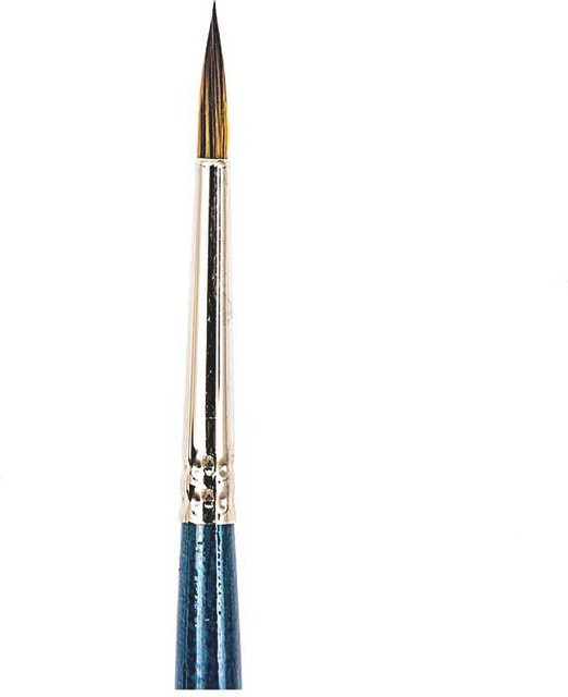 Rico Design Art School Acrylpinsel mit synthetischen Borsten, rund, kurzer Stiel, Größe 4, Blau - Bild 1